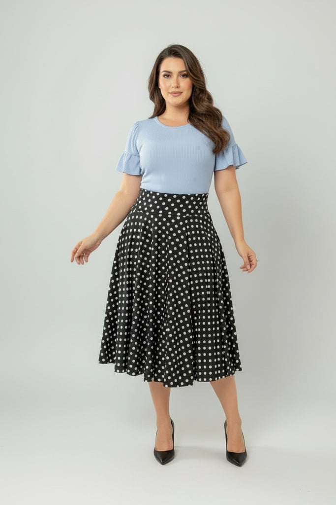 Saia midi Bolotas + cinto - Hover